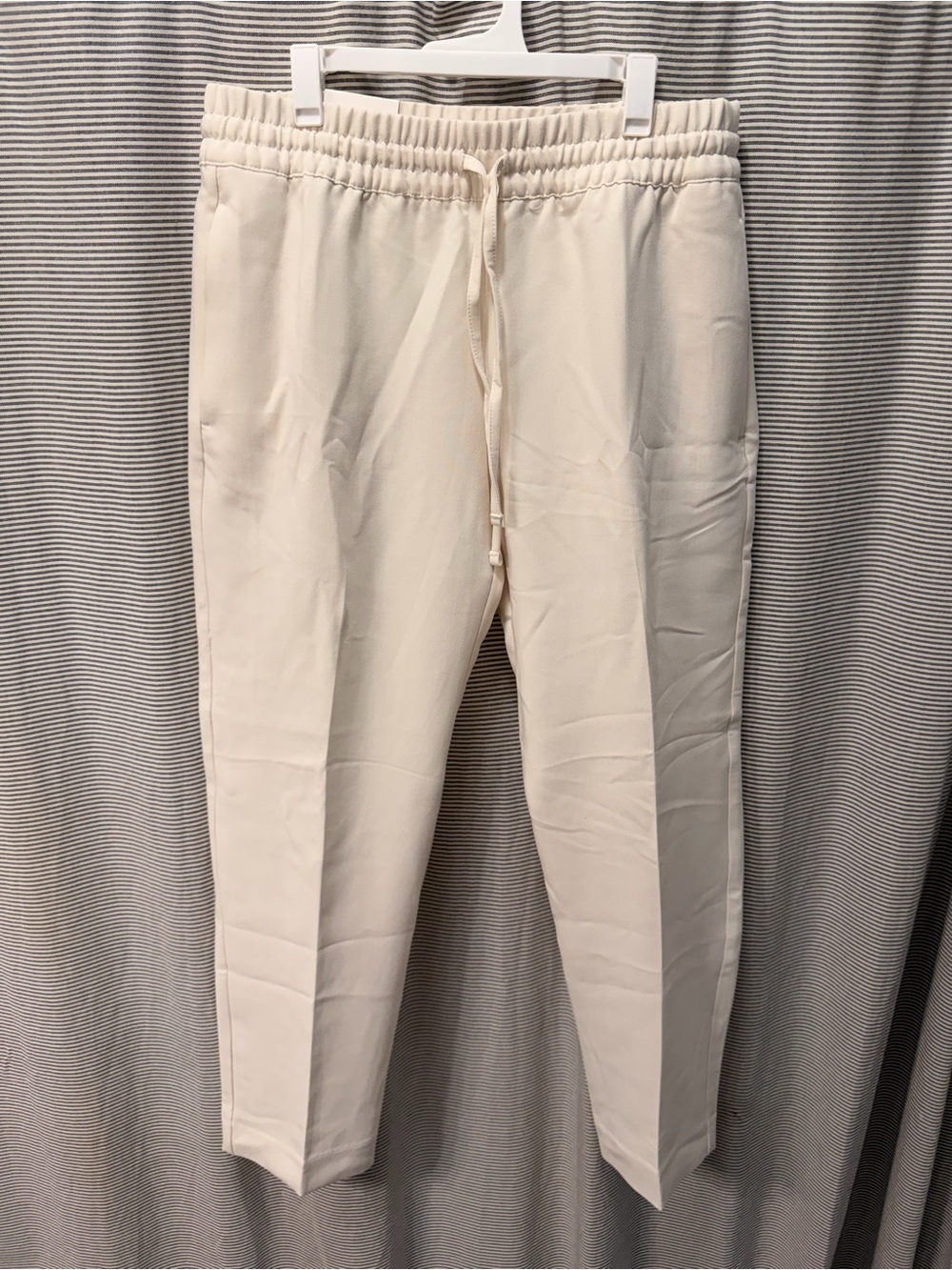 Banana Republic Cream Cropped Drawstring Pants